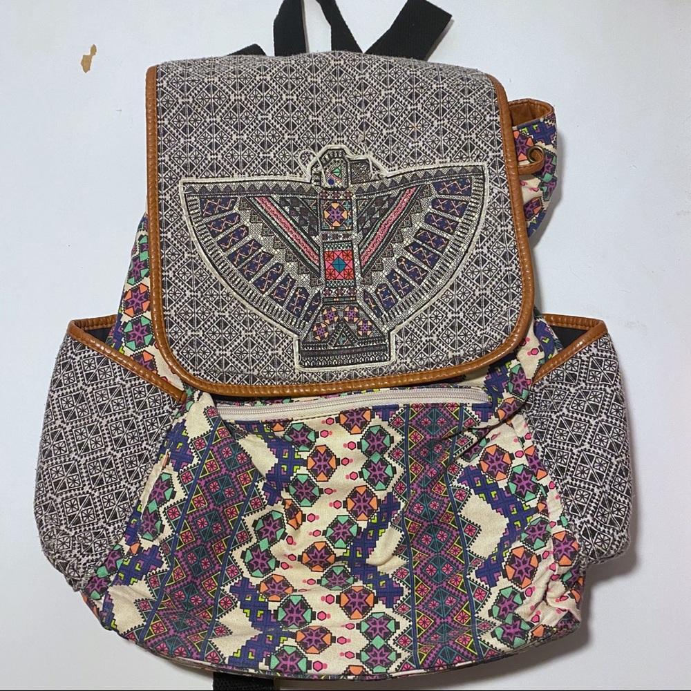 Tribal drawstring backpack